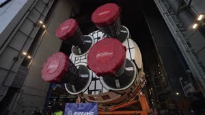 Core Stage for Artemis II Rocket Moved to Pegasus Barge for Departure to Kennedy Space Center